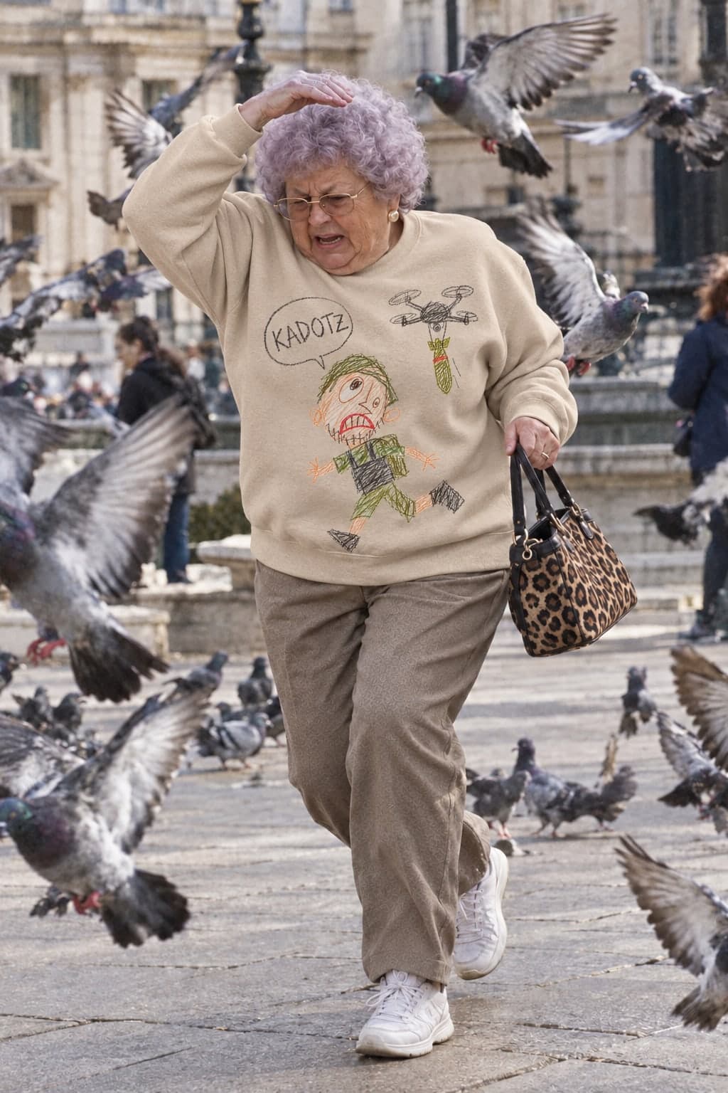 Pigeons take off all at once (AI-generated model)