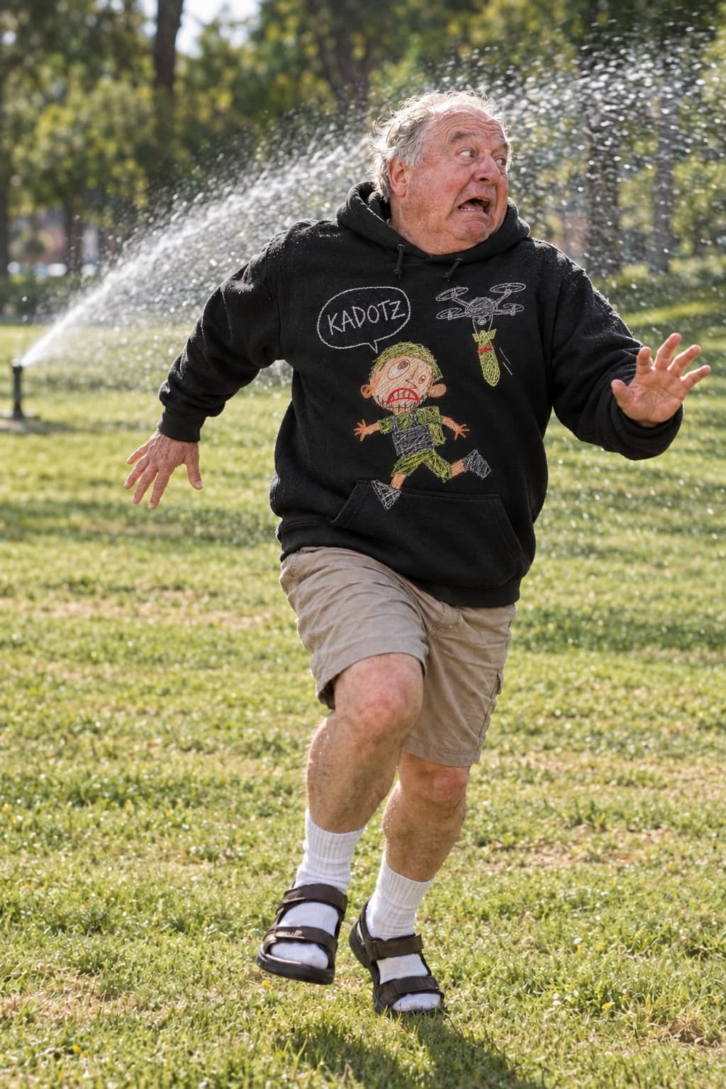 The sprinkler came on (AI-generated model)