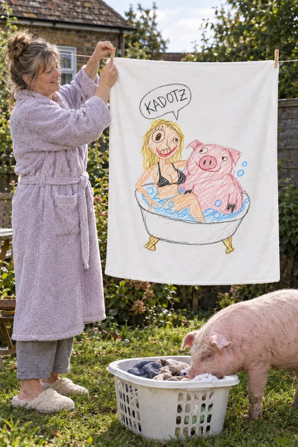 On the washing line (AI-generated model)
