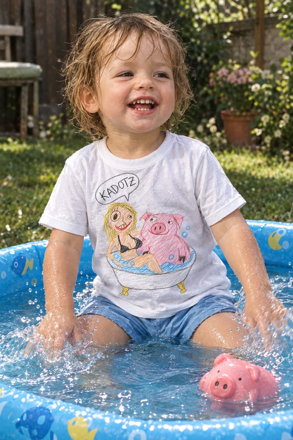 Paddling pool, dressed (AI-generated model)