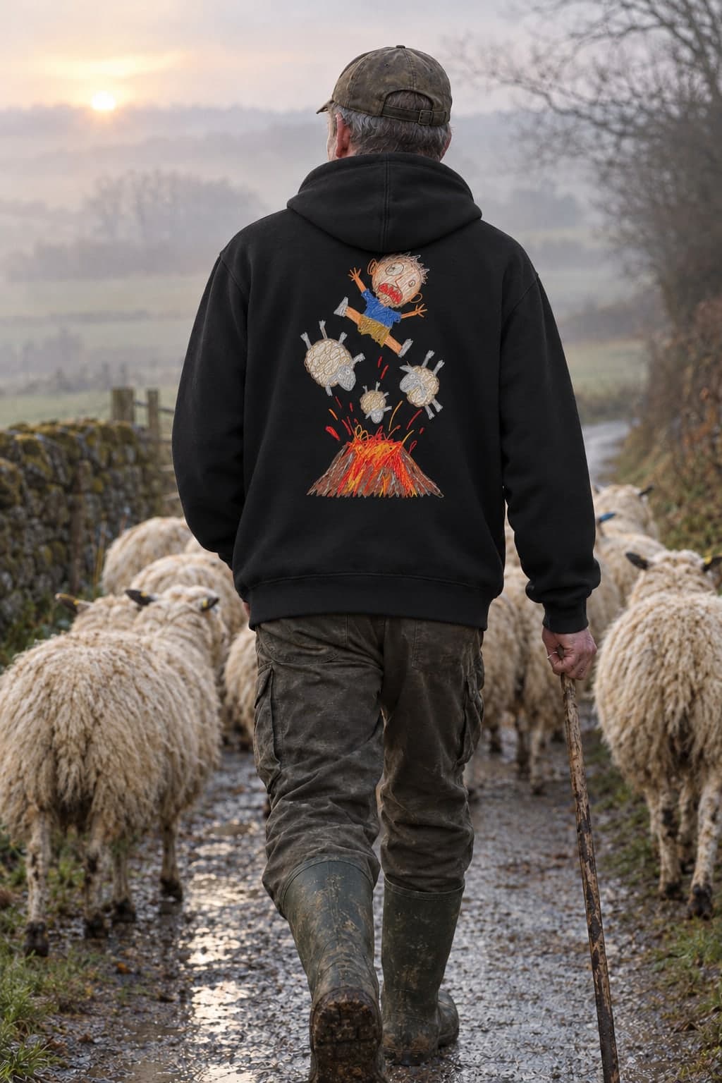 Herding the sheep (AI-generated model)