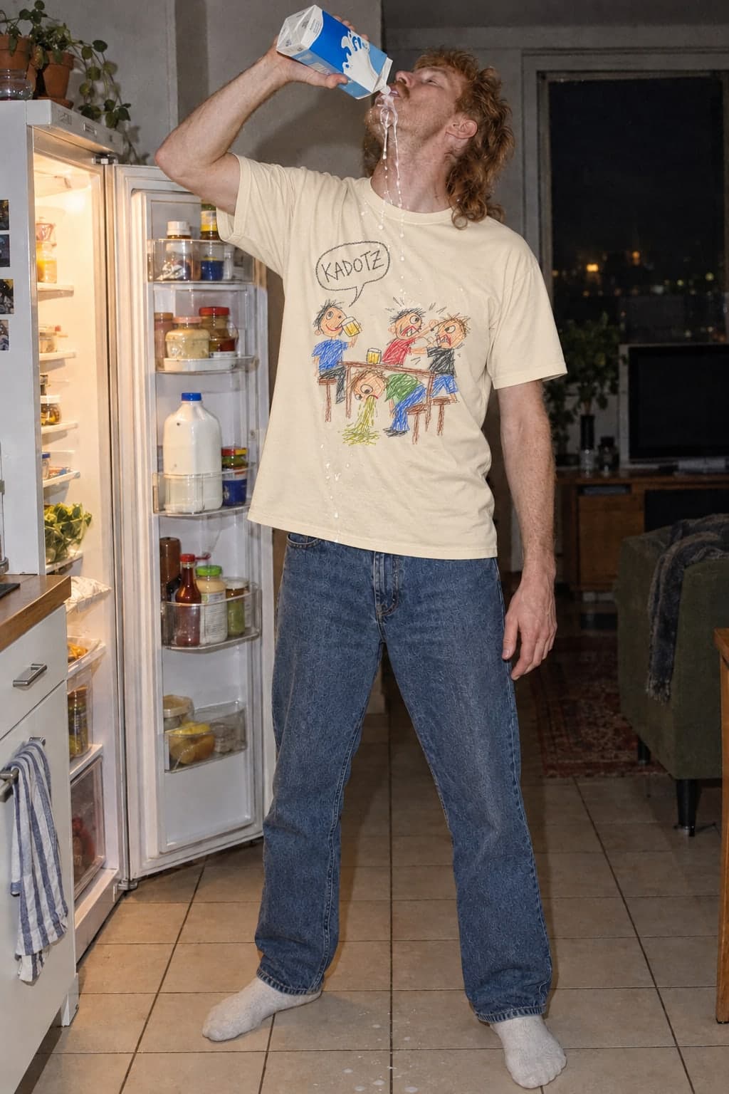 Milk straight from the carton (AI-generated model)