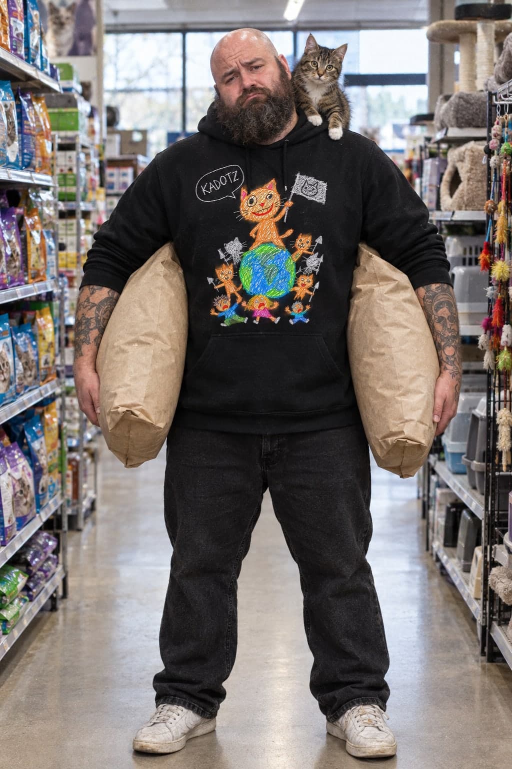 Cat food run (AI-generated model)