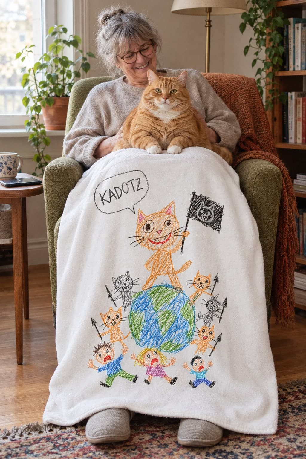 Cat on the blanket (AI-generated model)