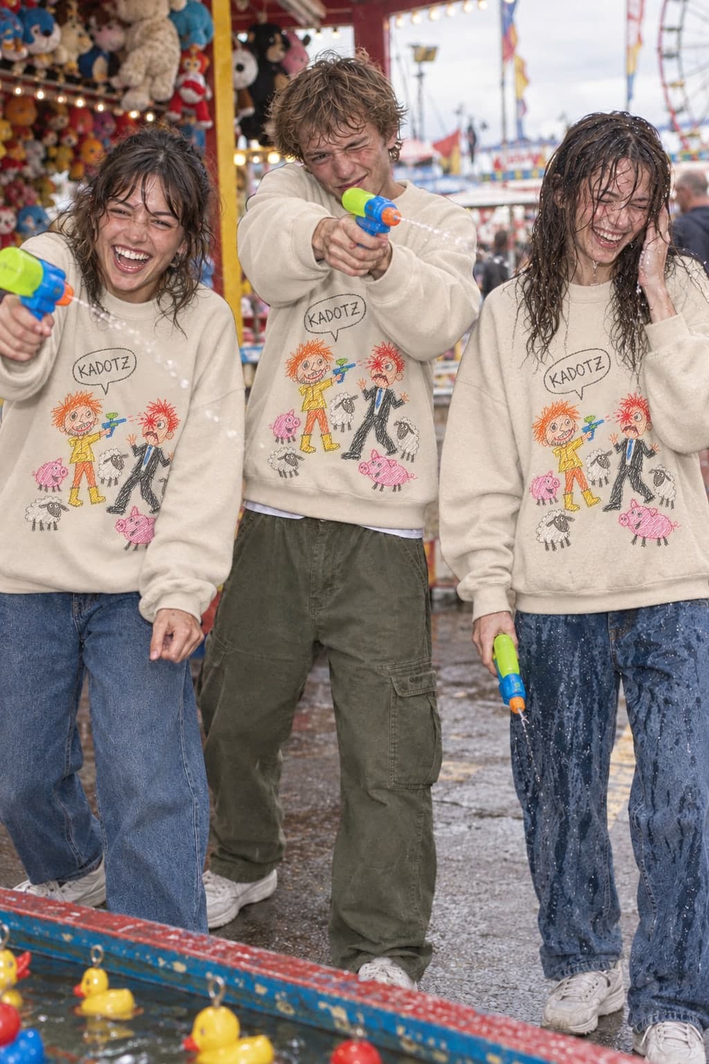 Water pistols at the fair (AI-generated model)
